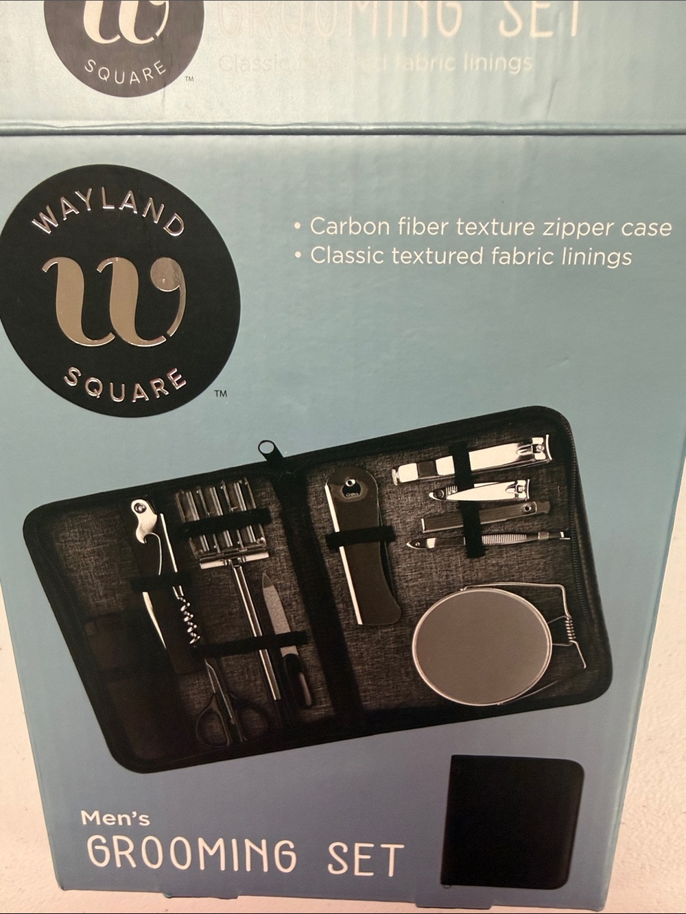 Waverly Men's Grooming Set - Black and Silver